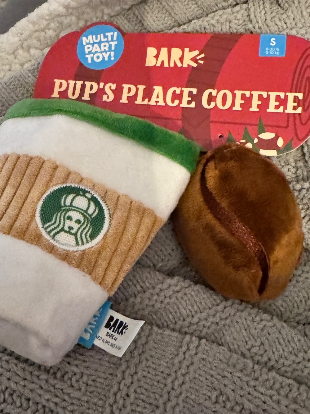 Bark “Pup’s Place Coffee” Plush Dog Toys